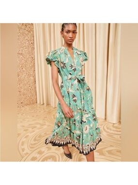 Ulla Johnson ottilie printed poplin midi dress
